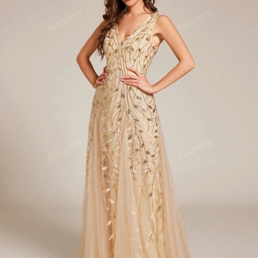Ever Pretty Gold Evening Gown